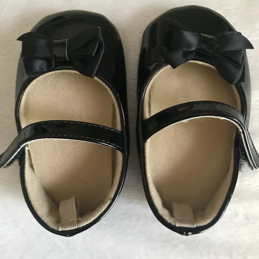 Adorable Black Bow Baby Girl Slipper shoes